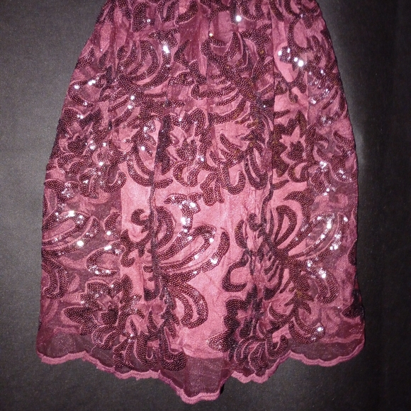 NWT Lulu's Sweetest Celebrations Wine Red Sequin Skater Mini Dress Size Medium - Picture 6 of 13
